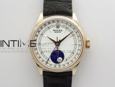 Cellini 50535 Moonphase RG GMF Best Edition White Dial on Brown Leather Strap A3195