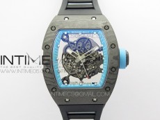 RM055 Real NTPT ZF 1:1 Best Edition Skeleton Dial on Black Rubber Strap SEIKO Movement