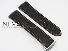 Rubber Strap For 45mm Ceramic Planet Ocean Black/Orange Stitching