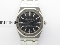 Royal Oak 41mm 15400 SS ZF 1:1 Best Edition Black Textured Dial on SS Bracelet SA3120 Super Clone