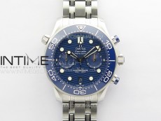 Seamaster 300M Chrono SS OMF 1:1 Best Edition Blue Dial on SS Bracelet A9900