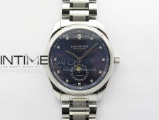 Master Moonphase SS APSF 1:1 Best Edition Blue Diamonds Dial on SS Bracelet AL899