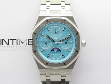 Royal Oak 41mm Complicated 26574 SS APSF 1:1 Best Edition Tiffany Blue Dial on SS Bracelet A5134 (CHS) V2