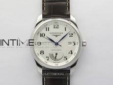 Master Power Reserve SS APSF 1:1 Best Edition White Dial on Brown Leather Strap AL602