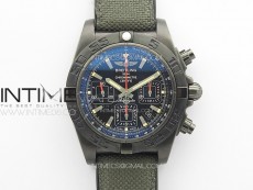 Chronomat 44mm Blacksteel V9F 1:1 Special Edition Black Dial on Black Rubber Strap