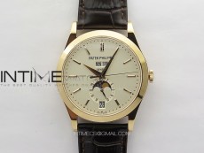 Annual Calendar Moonphase 5396 RG PPF 1:1 Best Edition White Sticks Dial on Black Leather Strap PPF324