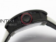 RM055 Real Forged Carbon Case KUF Best Edition Red Crown on White Nylon Strap MIYOTA8215