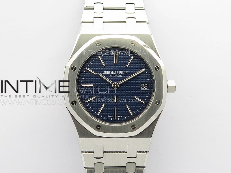 Royal Oak 39mm 15202 SS ZF 1:1 Best Edition Blue Textured Dial on SS Bracelet A2121 V2