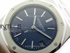 Royal Oak 39mm 15202 SS ZF 1:1 Best Edition Blue Textured Dial on SS Bracelet A2121 V2