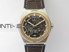 Defy Classic LF 1:1 Best Edition RG Bezel Skeleton RG Dial on Brown Gummy Strap A2892 V2