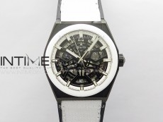 Defy Classic LF 1:1 Best Edition White Bezel Skeleton White Dial on White Nylon Strap A2892 V2