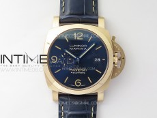 Pre Order PAM1114  RG VSF 1:1 Best Edition Blue Dial on Blue Leather Strap P.9010 Super Clone