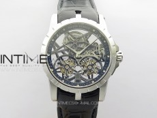 Excalibur Rddbex0820 SS YSF Best Edition Skeleton Dial on Black Leather Strap Asian RD100 Double Tourbillon