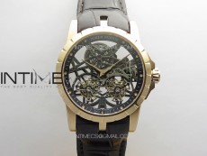 Excalibur Rddbex0820 RG YSF Best Edition Skeleton Dial on Black Leather Strap Asian RD100 Double Tourbillon