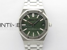 Royal Oak 41mm 15510 50th SS ZF 1:1 Best Edition Green Textured Dial on SS Bracelet A4302 (Free Box)