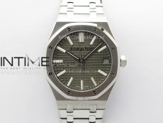 Royal Oak 41mm 15510 50th SS ZF 1:1 Best Edition Gray Textured Dial on SS Bracelet A4302 (Free Box)