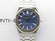 Royal Oak 41mm 15510 50th SS ZF 1:1 Best Edition Blue Textured Dial on SS Bracelet A4302 (Free Box)