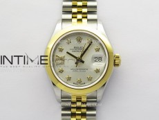 Datejust 28mm 279173 Smooth Bezel SS/YG APSF Best Edition White MOP Dial Star Crystals Markers on Jubilee Bracelet NH05