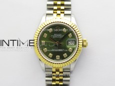 Datejust 28mm 279173 SS/YG APSF Best Edition Green Dial Crystals Markers on Jubilee Bracelet NH05