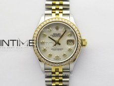 Datejust 28mm 279173 Crystals Bezel SS/YG APSF Best Edition Green Dial Crystals Markers on Jubilee Bracelet NH05