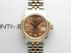 Datejust 28mm 279171 Smooth Bezel SS/RG APSF Best Edition RG Dial Crystals Markers on SS Jubilee Bracelet NH05