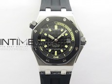 Royal Oak Offshore Diver 15720 Ceramic Bezel APSF 1:1 Best Edition Black Dial on Black Rubber Strap SA4308