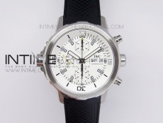 Aquatimer Costeau Diver Chrono SS White Dial on Black Rubber Strap A7750