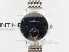 GP moonphase Smooth/Diamond Bezel on SS Bracelet On Cal.GP033MO