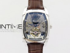 Kalpa Grande Tourbillon SS Silver Skeleton Dial on Brown Leather Strap