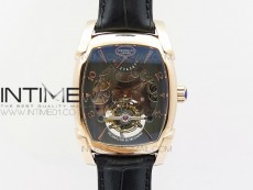 Kalpa Grande Tourbillon RG Dark Gray Skeleton Dial on Black Leather Strap