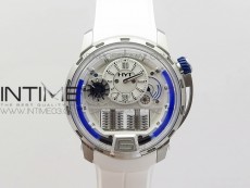 HTY SS CYF white dial blue Crown On White Rubber Strap Asian movement HTY Cal.101