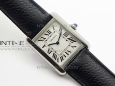 Tank Solo Ladies 25mm SS AF 1:1 Best Edition White Dial on Black Leather Strap Ronda Quartz