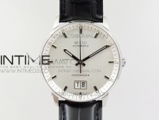 Commander SS HGF 1:1 Best Edition White Dial On Black Leather Strap A2824