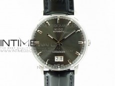 Commander SS HGF 1:1 Best Edition Gray Dial On Black Leather Strap A2824